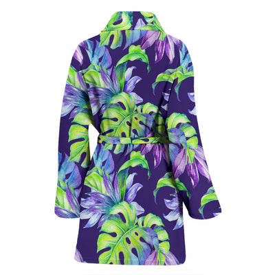 Tropical Flower Pattern Print Design TF019 Women Bathrobe