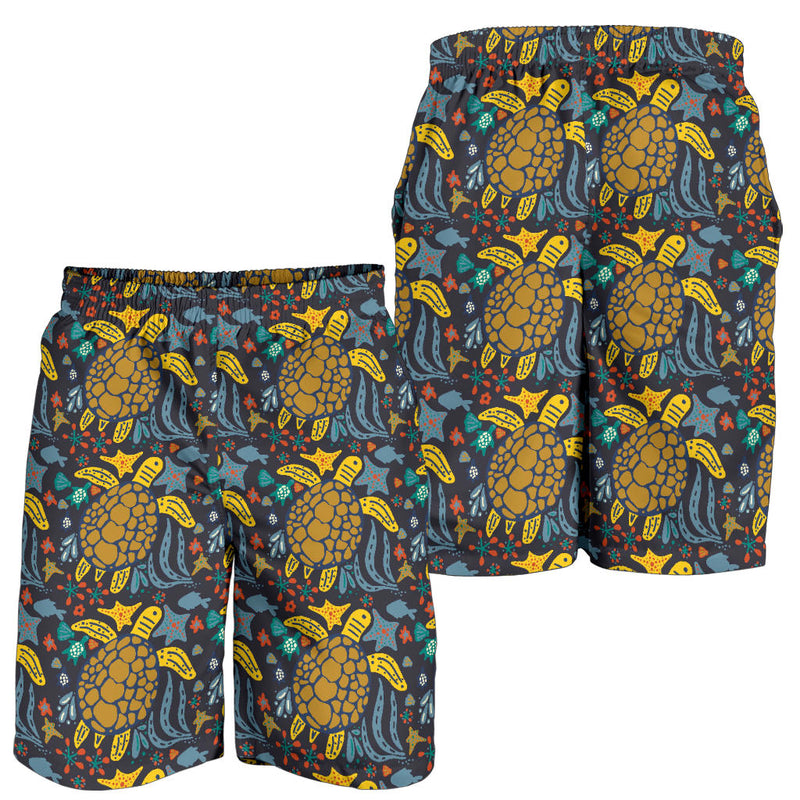 Sea Turtle Pattern Print Design T03 Mens Shorts