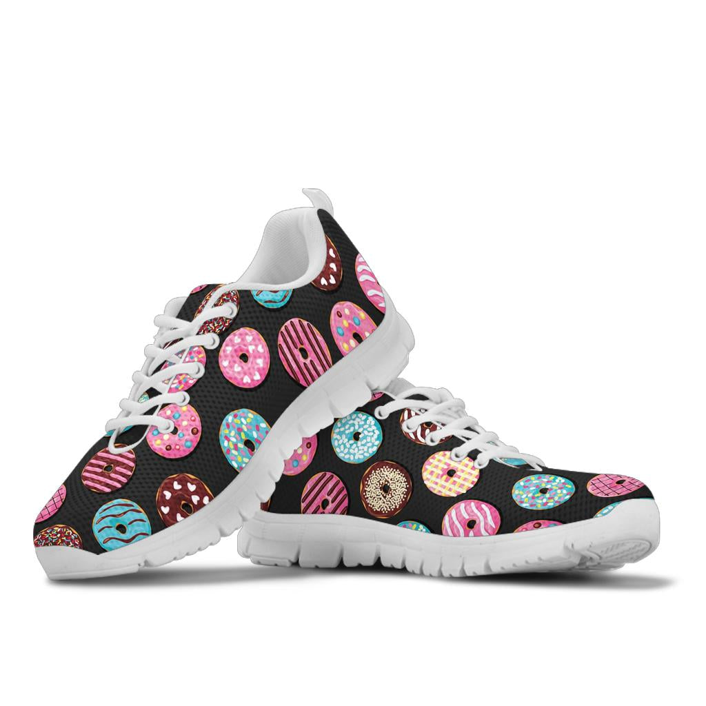 Donut Pattern Print Design DN02 Sneakers White Bottom Shoes