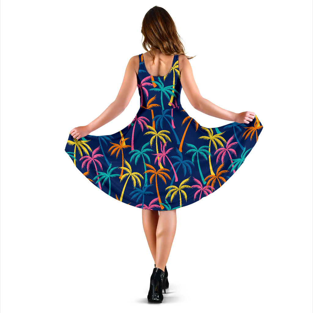 Palm Tree Pattern Print Design PT013 Midi Dress