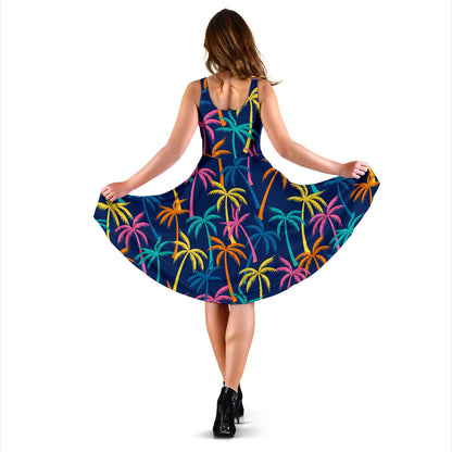 Palm Tree Pattern Print Design PT013 Midi Dress