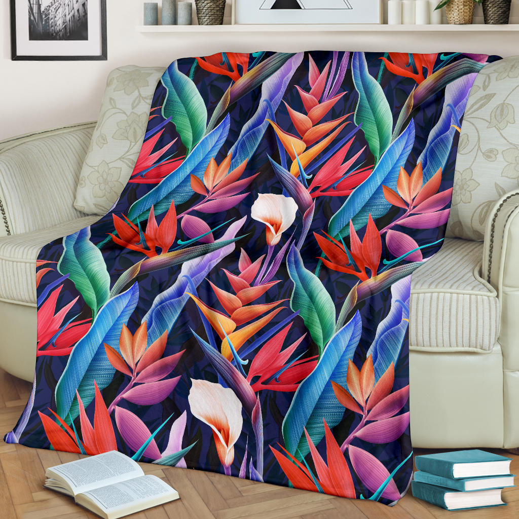 Tropical Flower Pattern Print Design TF023 Fleece Blanket
