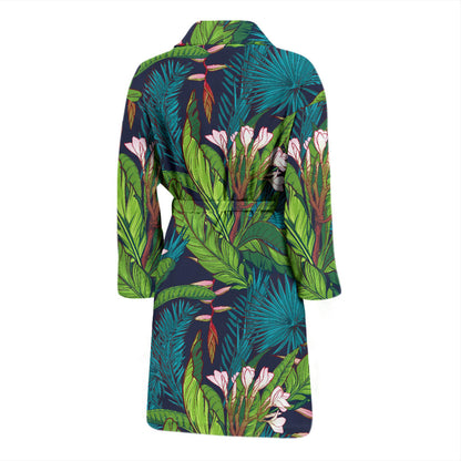 Rainforest Pattern Print Design RF01 Men Bathrobe