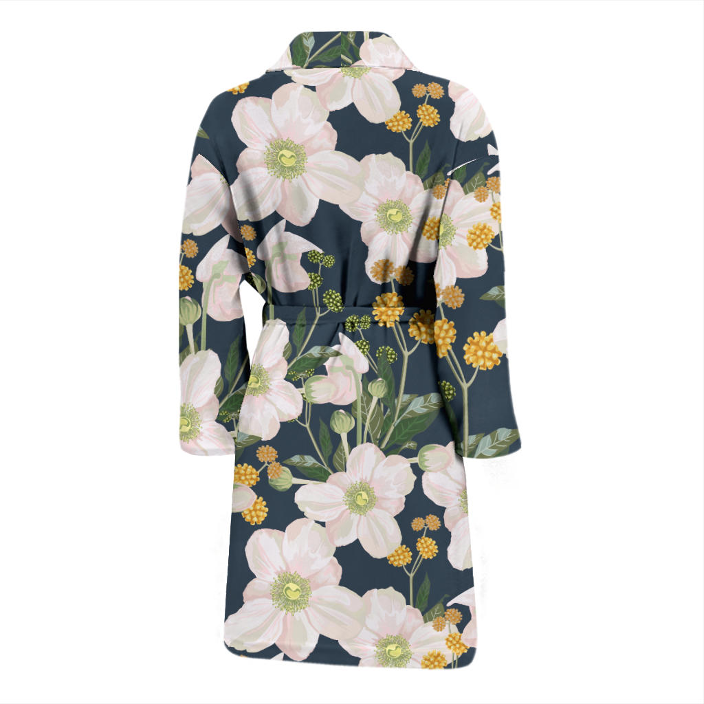 Anemone Pattern Print Design AM04 Men Bathrobe