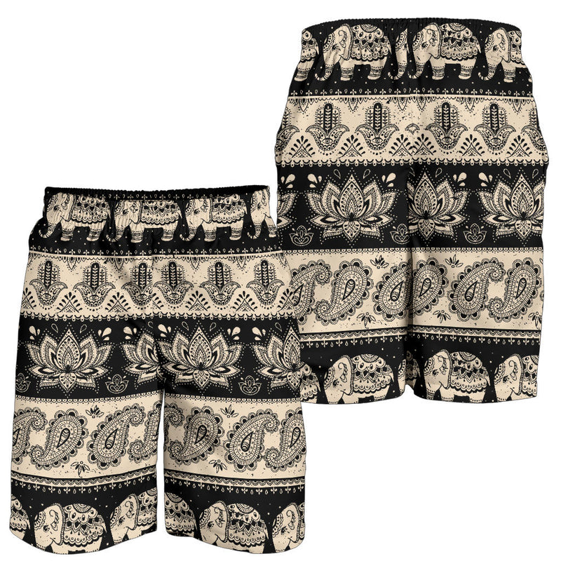 Elephant Hansa Lotus Pattern Mens Shorts