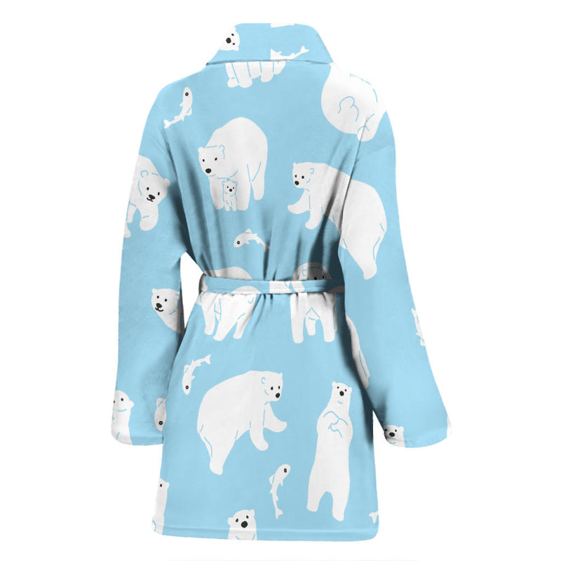 Polar Bear Pattern Print Design PB01 Women Bathrobe