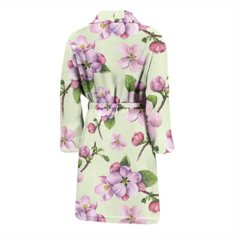 Apple Blossom Pattern Print Design AB05 Men Bathrobe