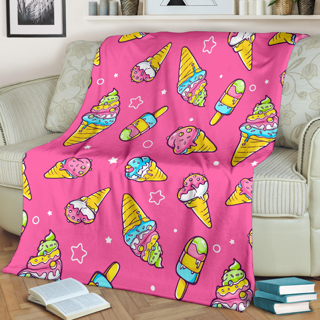 Ice Cream Pattern Print Design IC04 Fleece Blanket