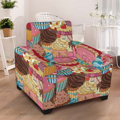 Cupcake Pattern Print Design CP01 Armchair Slipcover