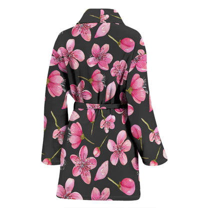 Apple Blossom Pattern Print Design AB03 Women Bathrobe