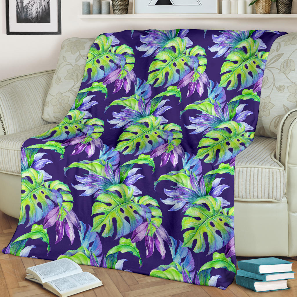 Tropical Flower Pattern Print Design TF019 Fleece Blanket