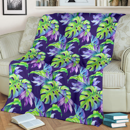 Tropical Flower Pattern Print Design TF019 Fleece Blanket