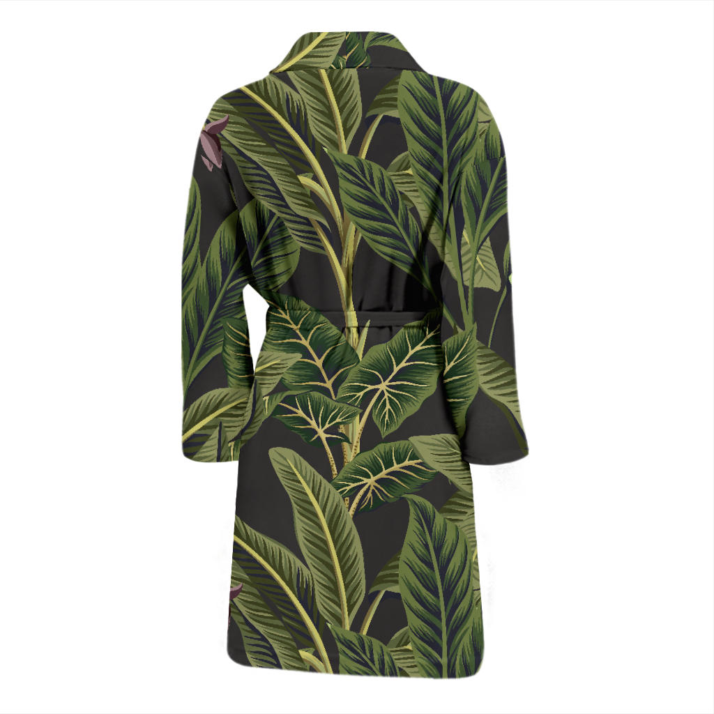 Banana Leaf Pattern Print Design BL04 Men Bathrobe