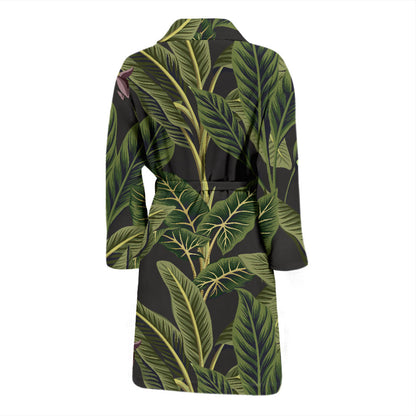 Banana Leaf Pattern Print Design BL04 Men Bathrobe