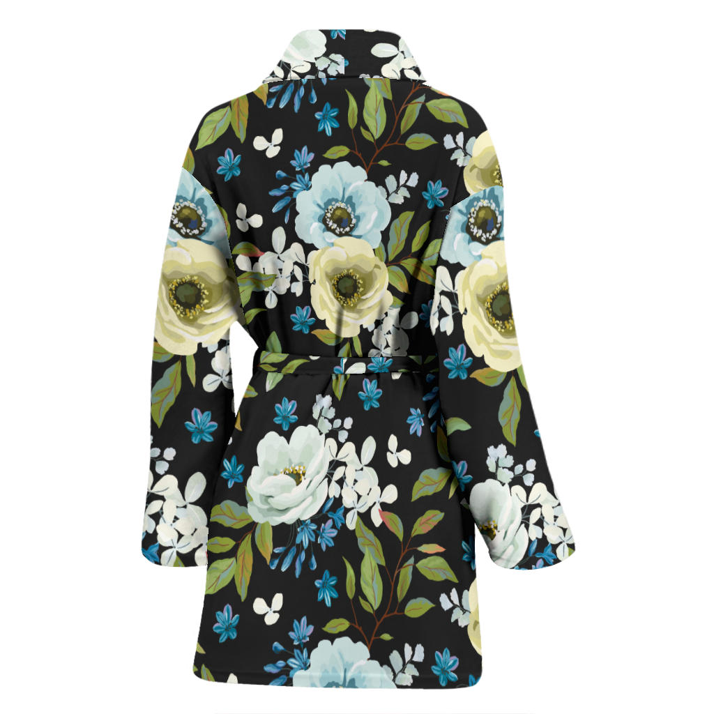 Anemone Pattern Print Design AM03 Women Bathrobe