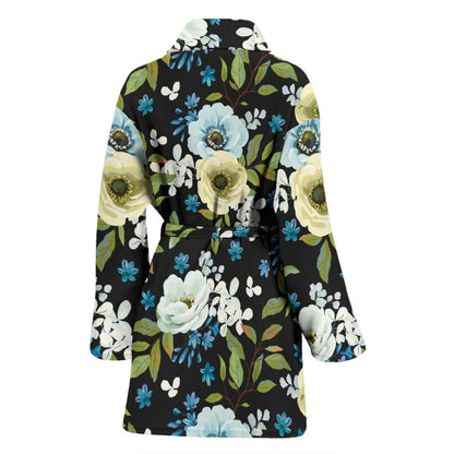 Anemone Pattern Print Design AM03 Women Bathrobe