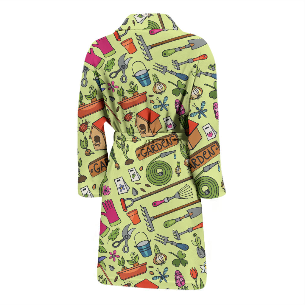 Gardening Pattern Print Design G02 Men Bathrobe