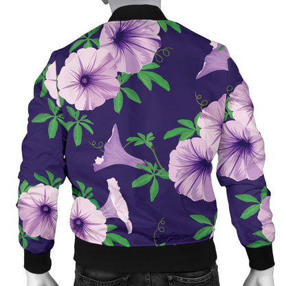 Morning Glory Pattern Print Design MG01 Men Bomber Jacket