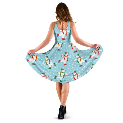 Polar Bear Pattern Print Design PB07 Midi Dress