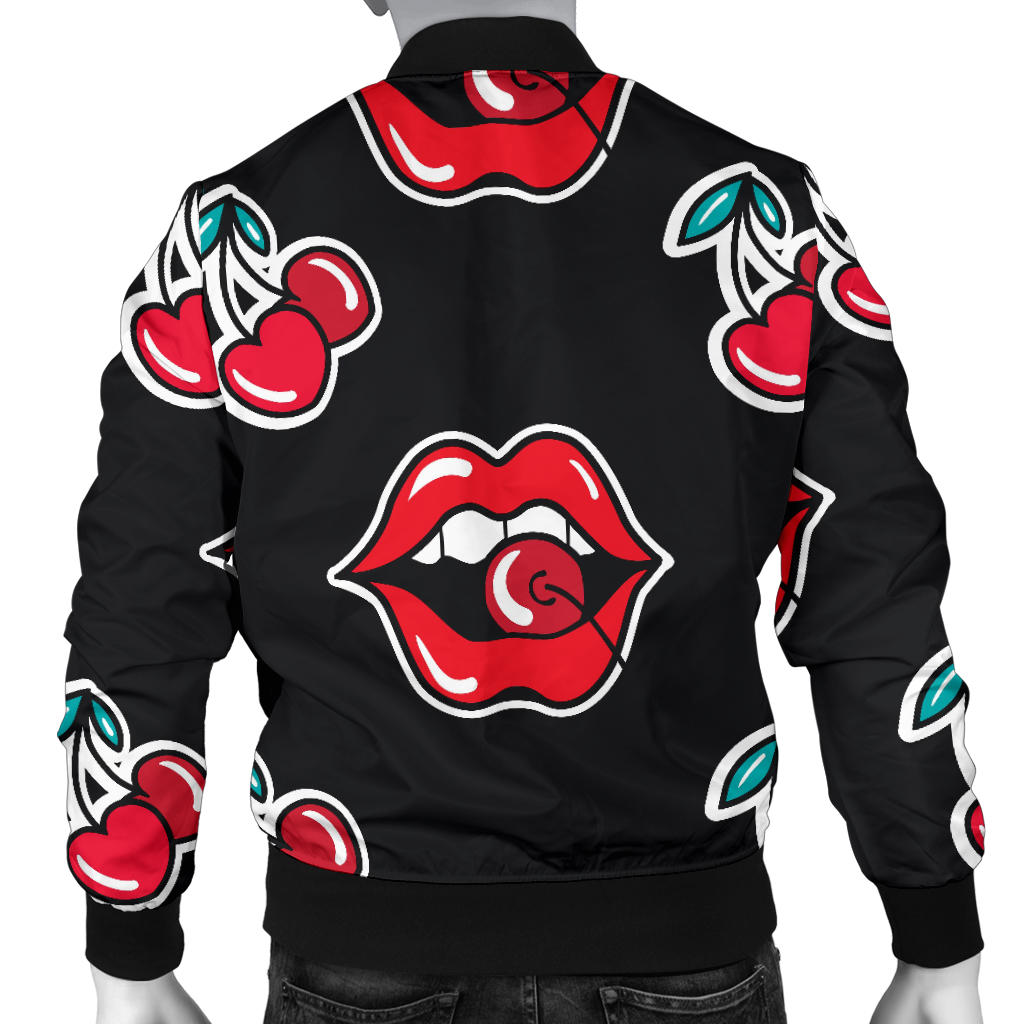 Cherry Pattern Print Design CH04 Men Bomber Jacket