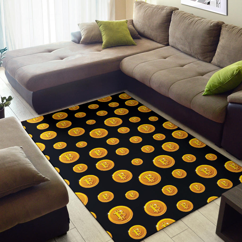 Bitcoin Pattern Print Design DO04 Area Rugs