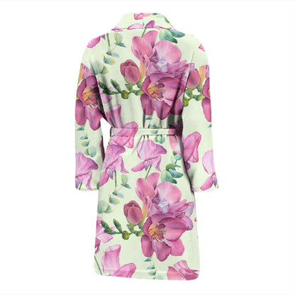 Peony Pattern Print Design PE011 Men Bathrobe