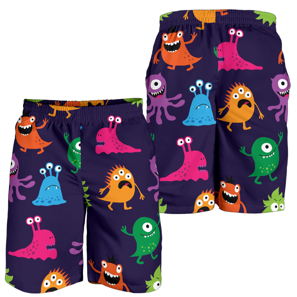 Monster Cartoon Pattern Print Design 02 Mens Shorts