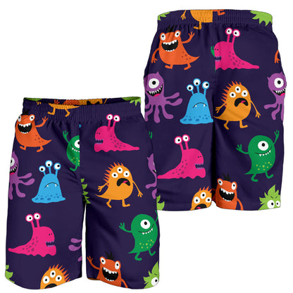 Monster Cartoon Pattern Print Design 02 Mens Shorts