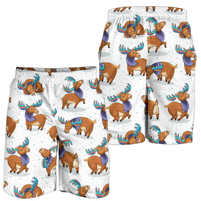 Moose Cute Pattern Print Design 01 Mens Shorts