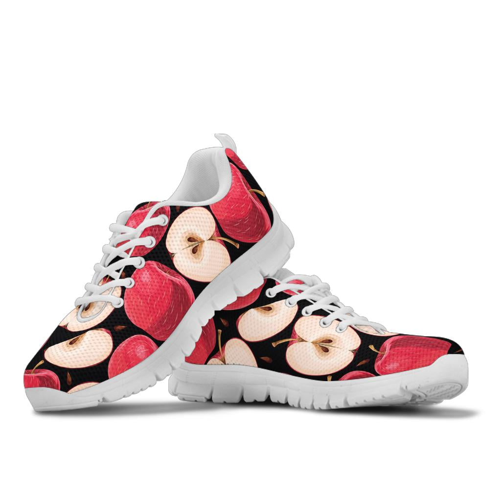 Apple Pattern Print Design AP02 Sneakers White Bottom Shoes