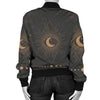 Moon Boho Pattern Print Design 02 Women's Bomber Jacket