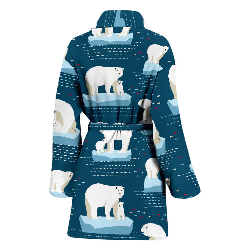 Polar Bear Pattern Print Design PB02 Women Bathrobe