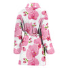 Orchid Pink Pattern Print Design OR07 Women Bathrobe