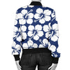 Hibiscus Pattern Print Design HB013 Women Bomber Jacket