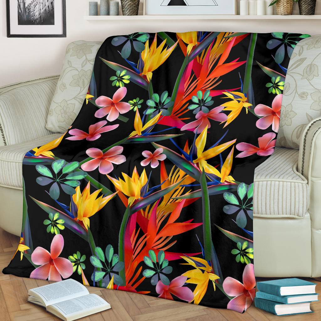Tropical Flower Pattern Print Design TF015 Fleece Blanket