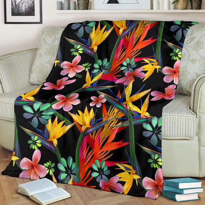 Tropical Flower Pattern Print Design TF015 Fleece Blanket