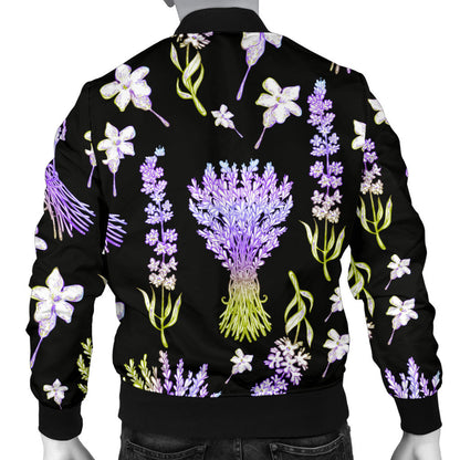 Lavender Pattern Print Design LV04 Men Bomber Jacket