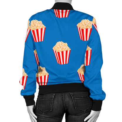 Popcorn Pattern Print Design A04 Women's Bomber Jacket