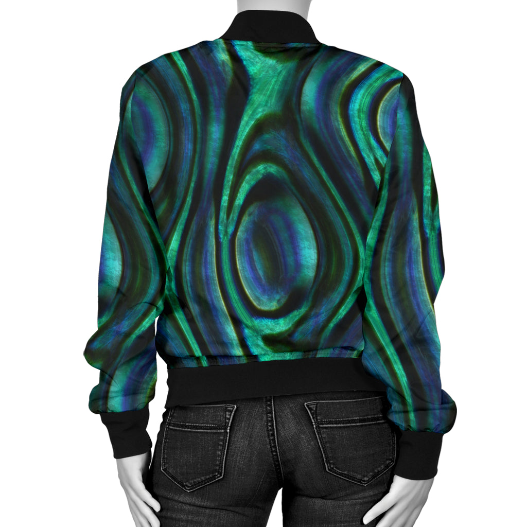 Abalone Pattern Print Design 01 Women's Bomber Jacket