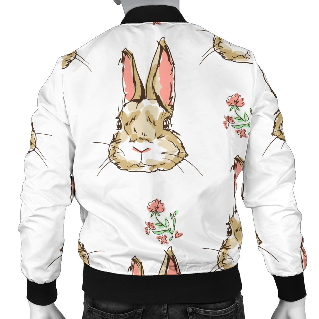 Rabbit Pattern Print Design RB09 Men Bomber Jacket