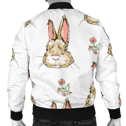 Rabbit Pattern Print Design RB09 Men Bomber Jacket