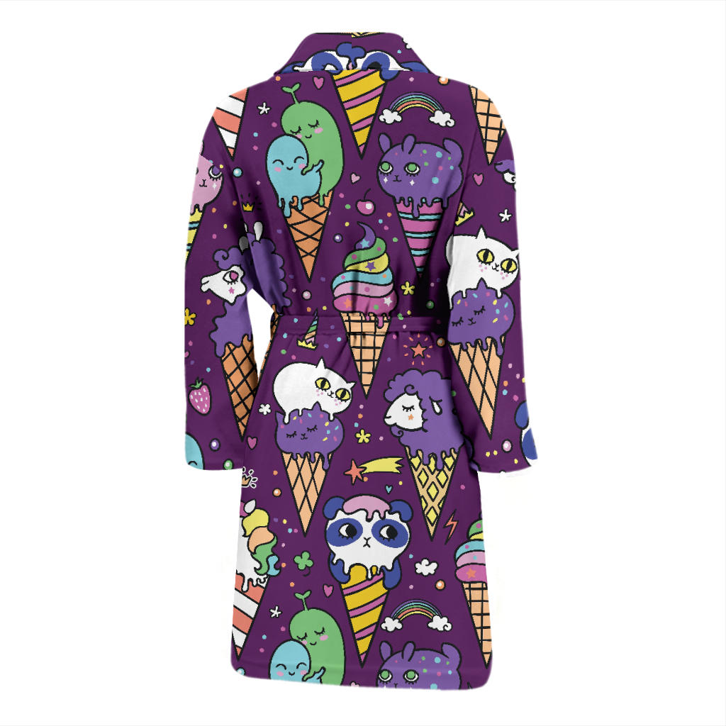 Ice Cream Pattern Print Design IC07 Men Bathrobe