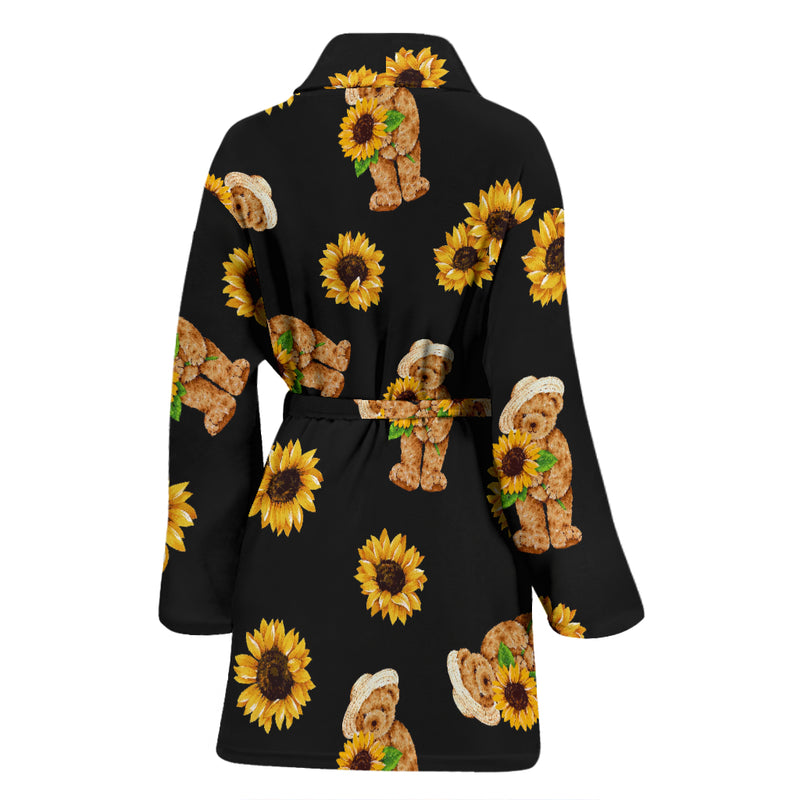 Sunflower Pattern Print Design SF016 Women Bathrobe