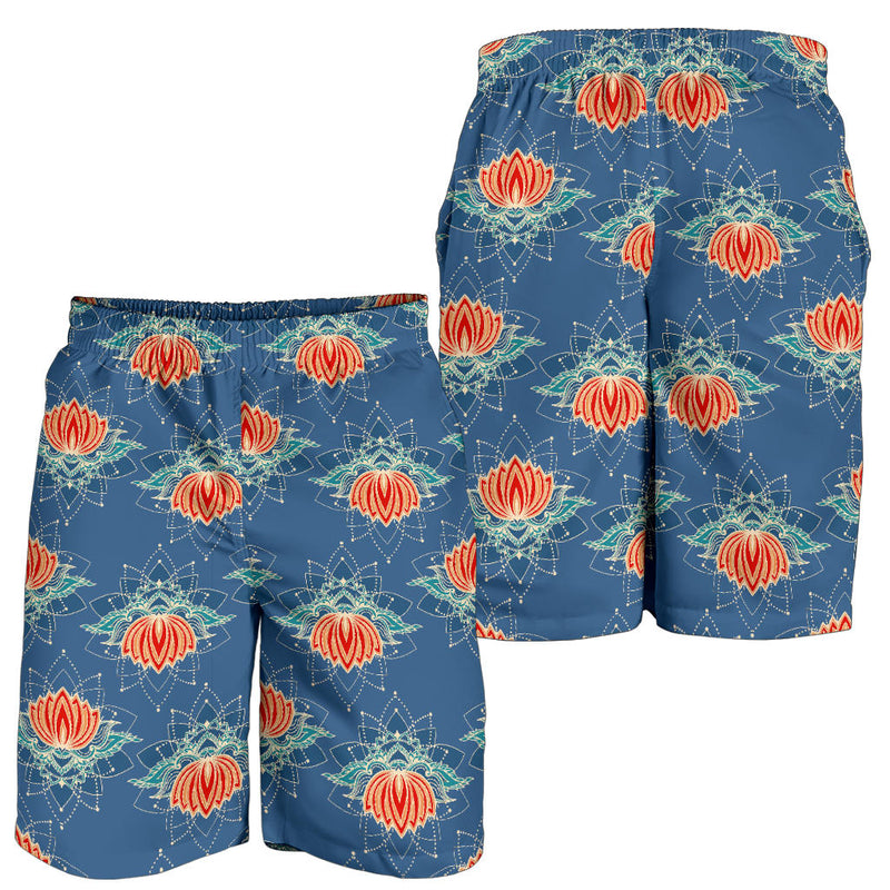 lotus Boho Pattern Print Design LO07 Mens Shorts