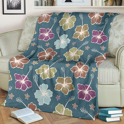 Hibiscus Pattern Print Design HB033 Fleece Blanket
