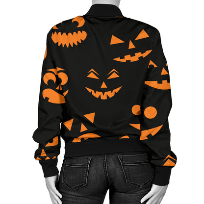Halloween Pattern Print Design 02 Women's Bomber Jacket