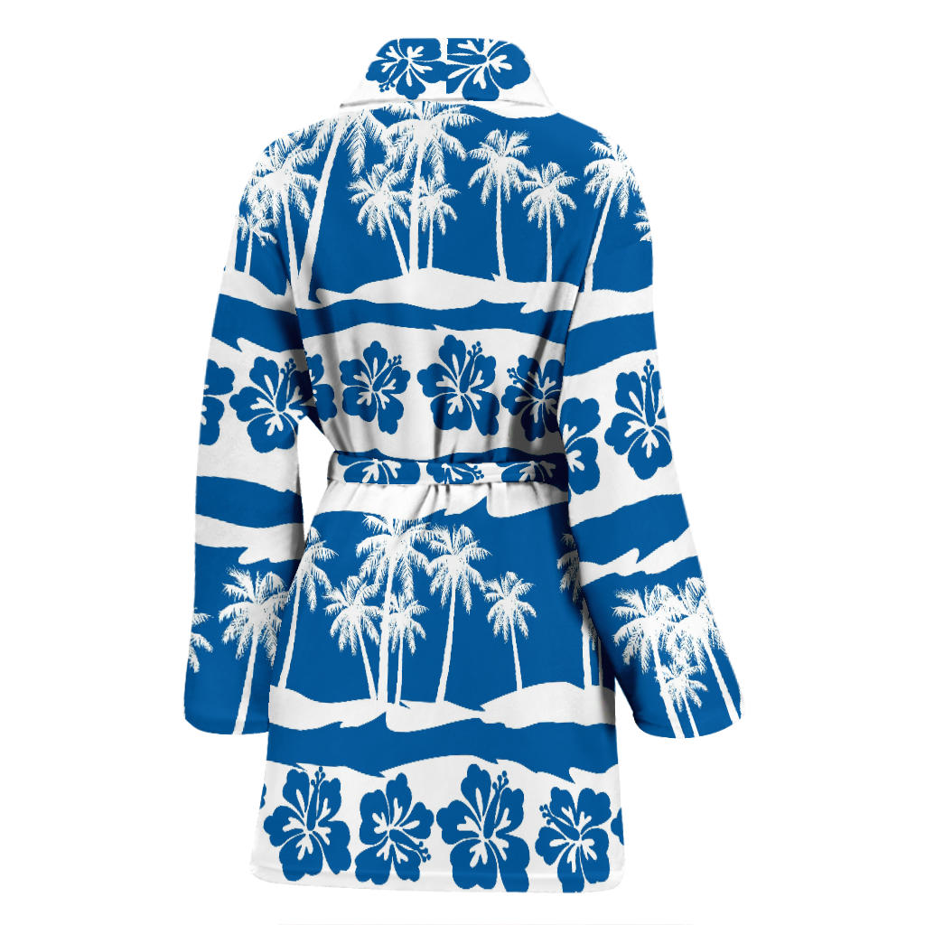 Hawaiian Themed Pattern Print Design H021 Women Bathrobe