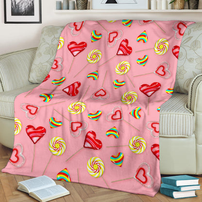Lollipop Pattern Print Design LL05 Fleece Blanket