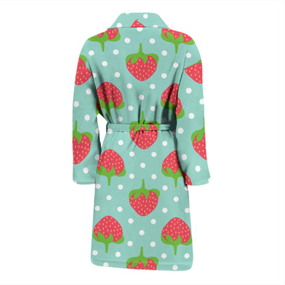 Strawberry Pattern Print Design SB06 Men Bathrobe