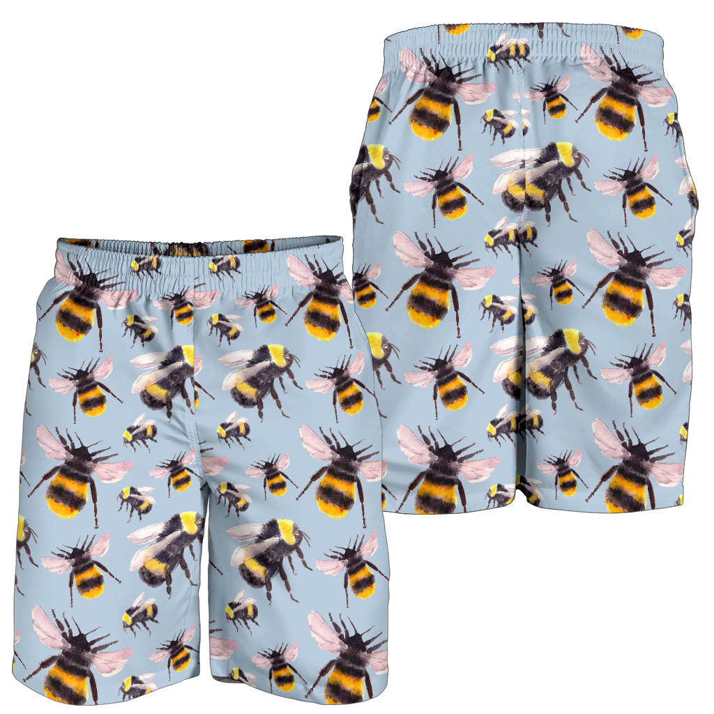 Bee Pattern Print Design BEE08 Mens Shorts
